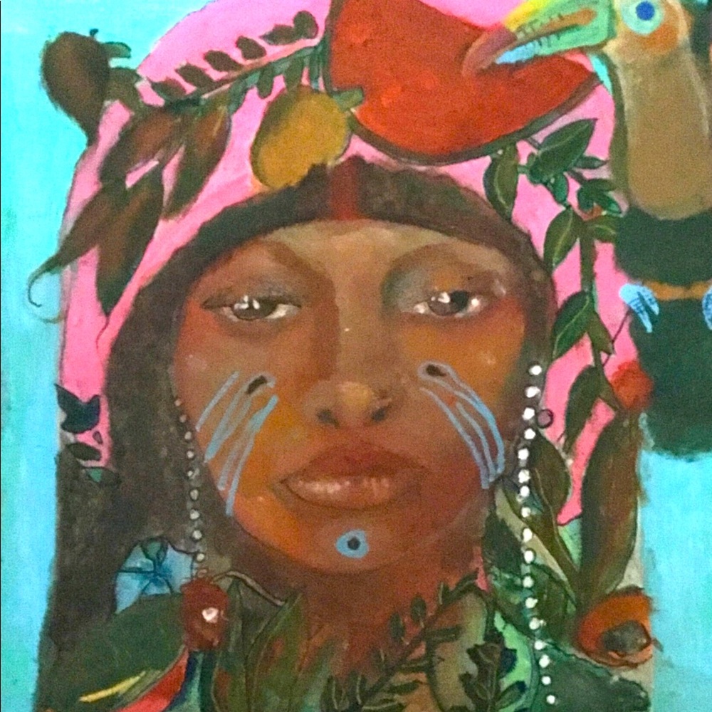 Copper Colored Empress. You will receive the exact painting on portrait canvas.